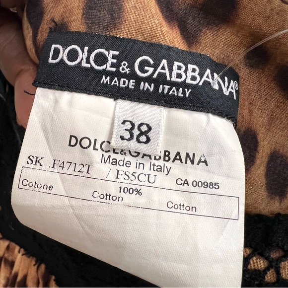 D&G Animal Print Cotton Flare Skirt • 38 XS - Picture 9 of 12